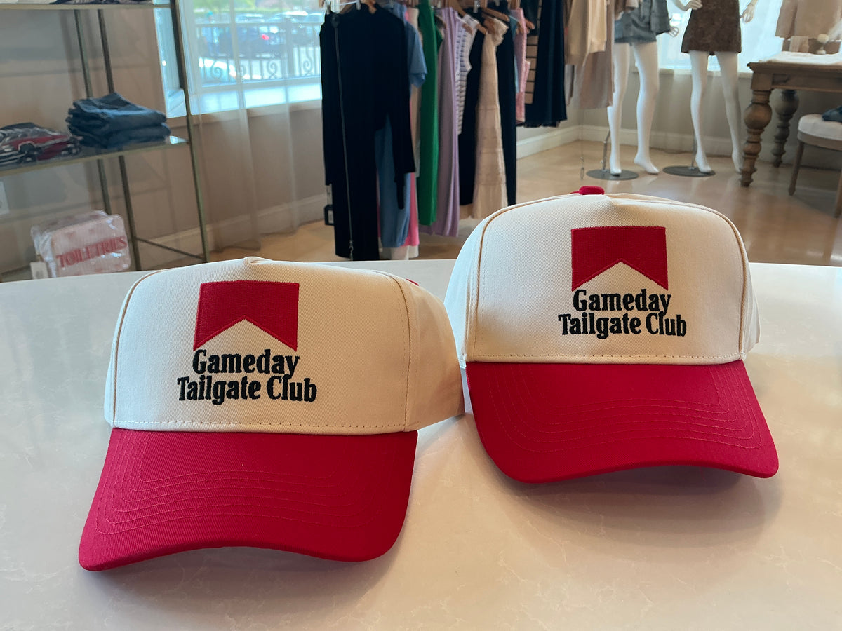 RED VINTAGE TRUCKER HAT- GAMEDAY TAILGATE