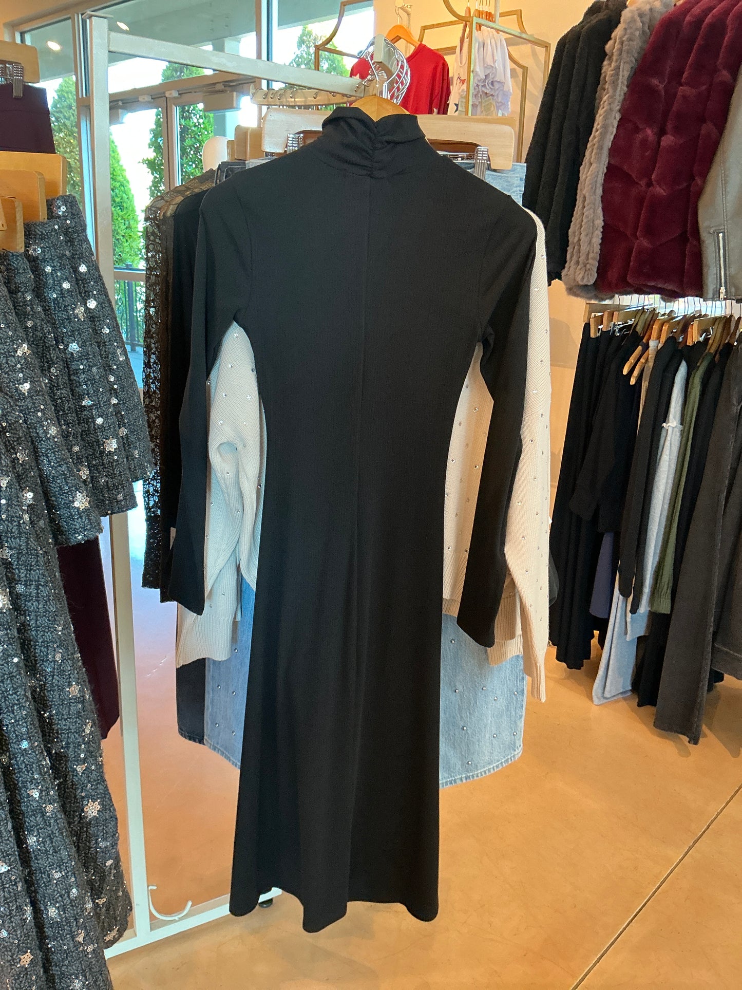 TURTLE NECK L/S MINI DRESS