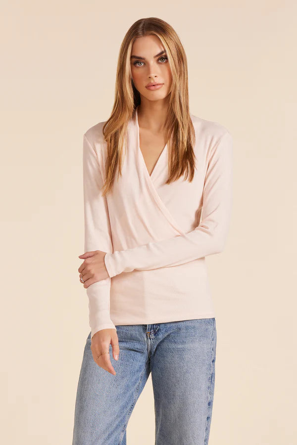 SURPLICE TOP L/S SHOULDER