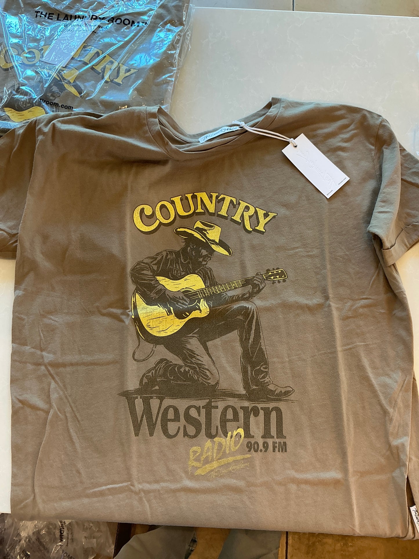 Country Western Radio - Oversized Tee - Camel Gold