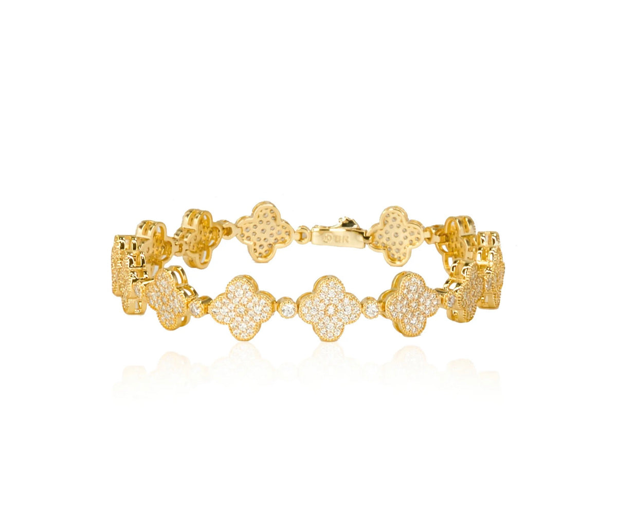 GRACIE CLOVER TENNIS BRACELET - GOLD