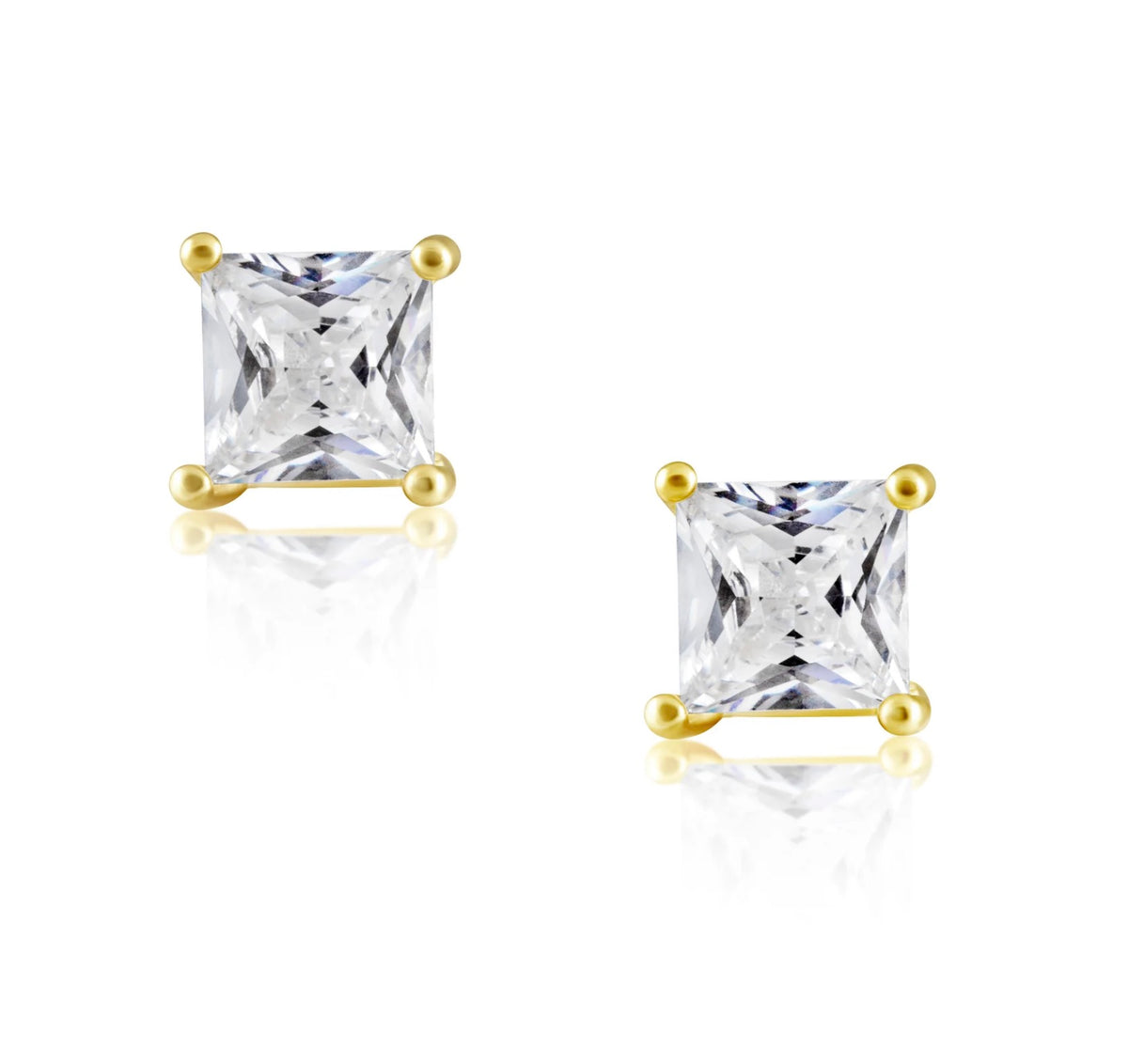 RADIANT CUT STUDS - GOLD