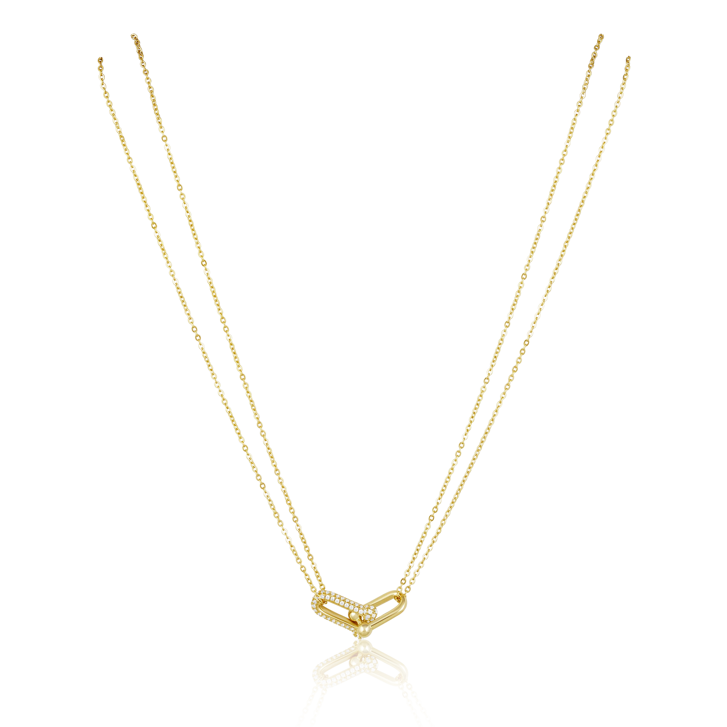 U Link Pave Necklace