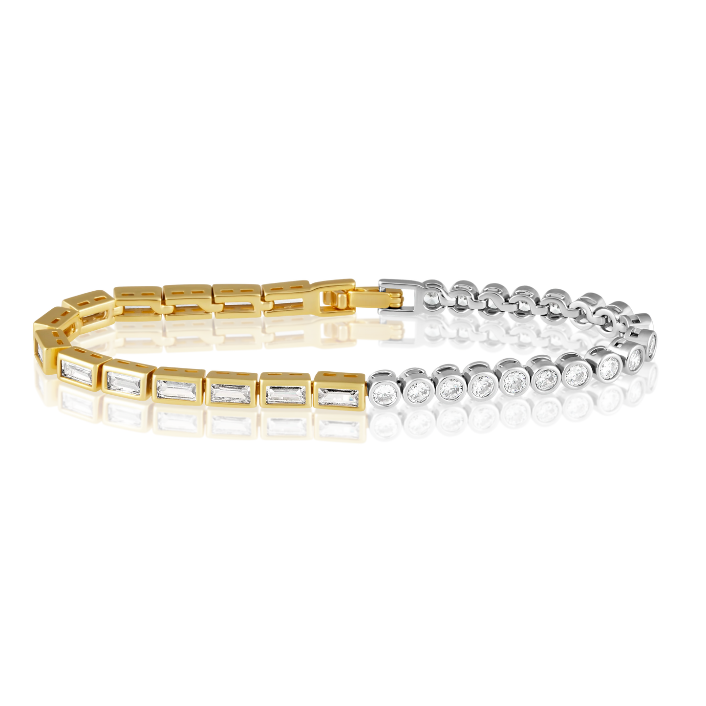 Adrian Two-tone Bezel Tennis Bracelet