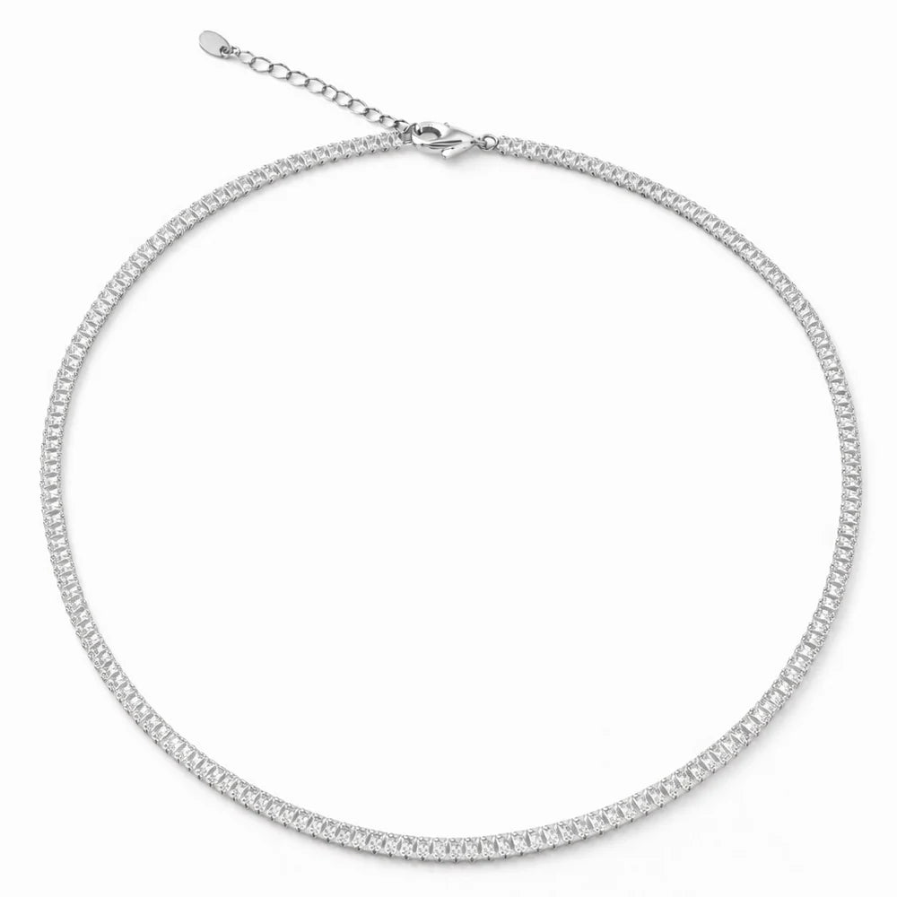 SHEILA TENNIS NECKLACE - SILVER