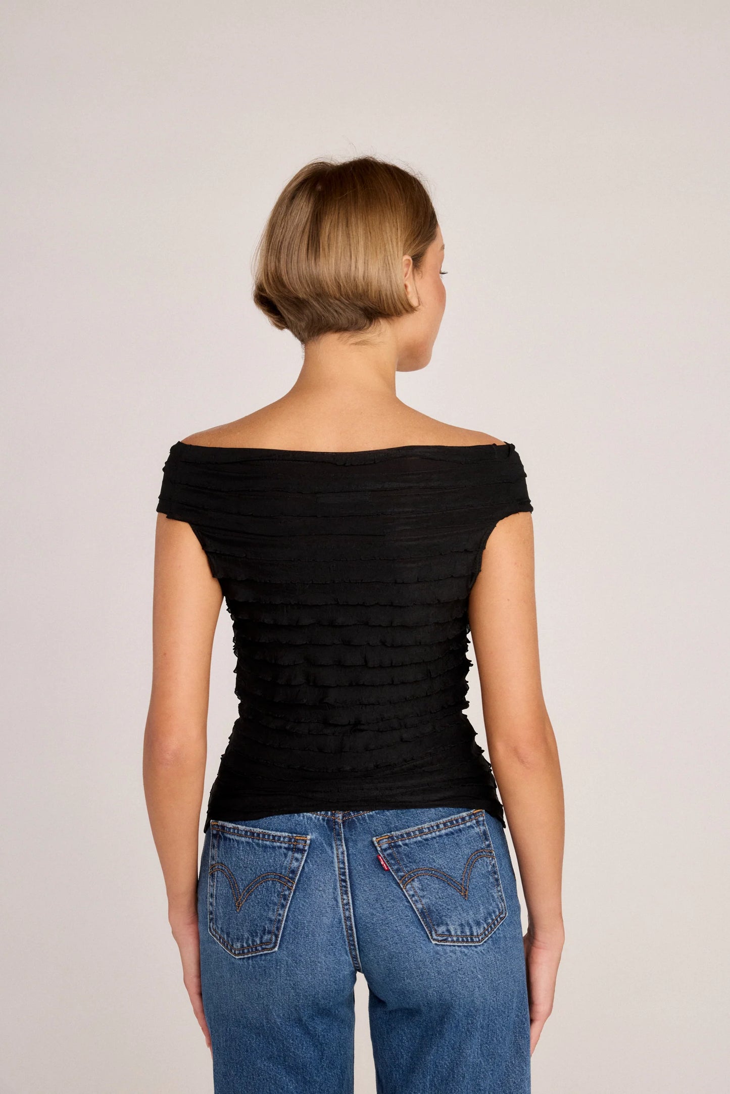 KAREN RUFFLE TOP