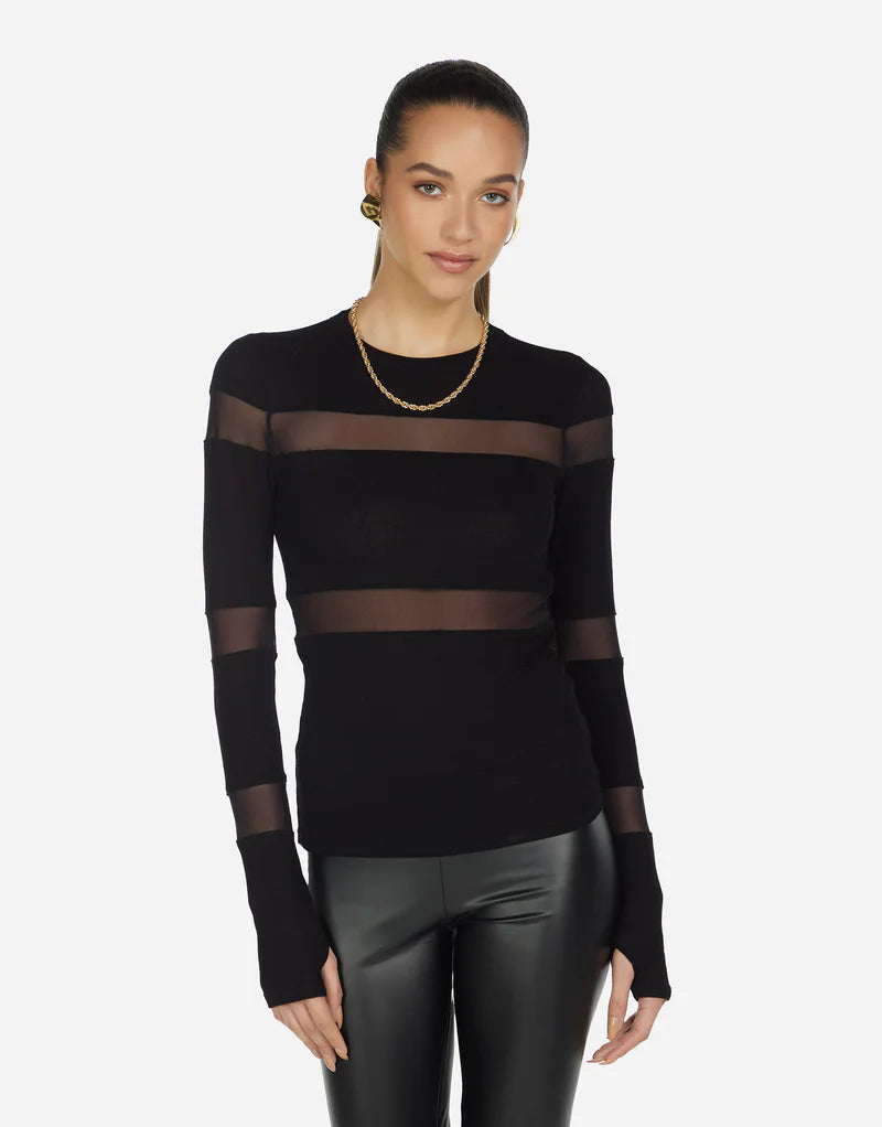 VEX- L/S FITTED TOP WITH MESH STRIPS