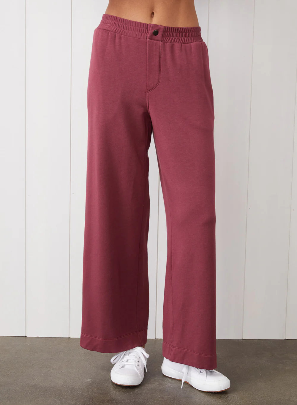 SOFTEST FLEECE SNAP WIDE LEG PANT