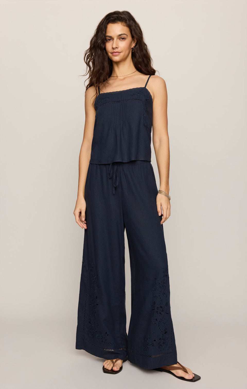 LILLE EMBROIDERED WOVEN TANK