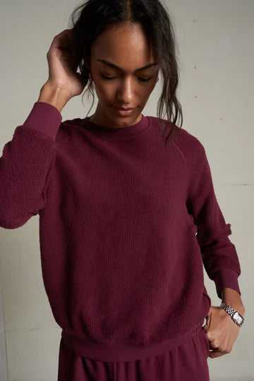 INSIDE OUT FLEECE L/S SHRUNKEN CREWNECK SWEATSHIRT