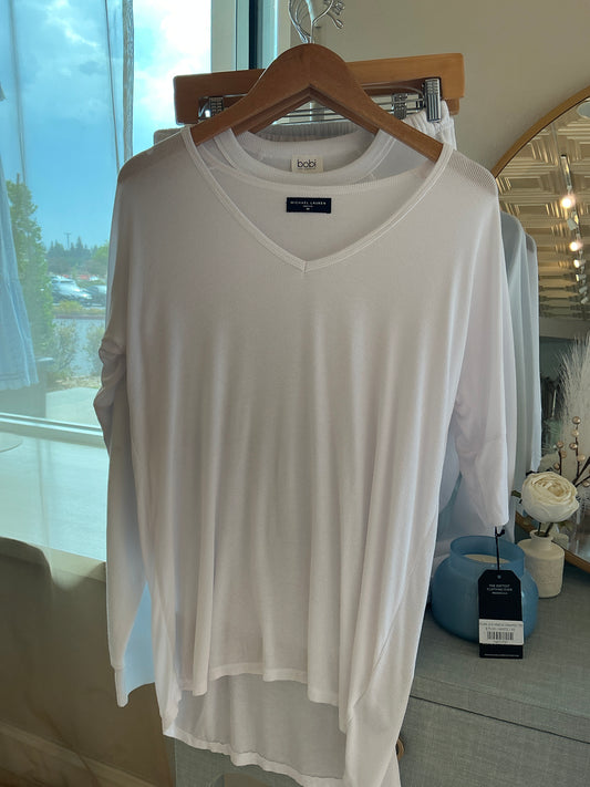 DYLAN 3/4 VNECK DRAPED TEE