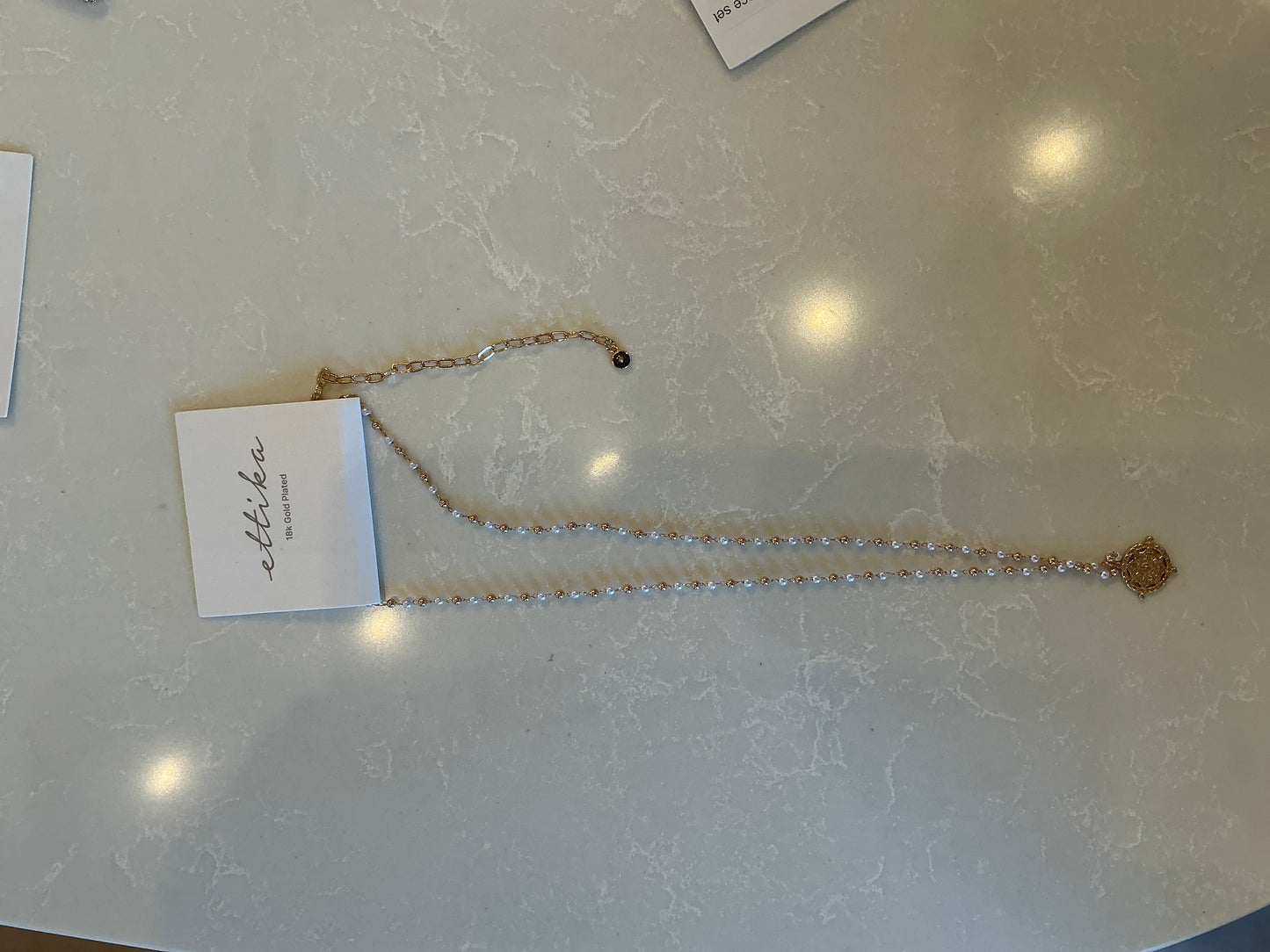 LONG TRAVELS PEARL & BALL CHAIN NECKLACE