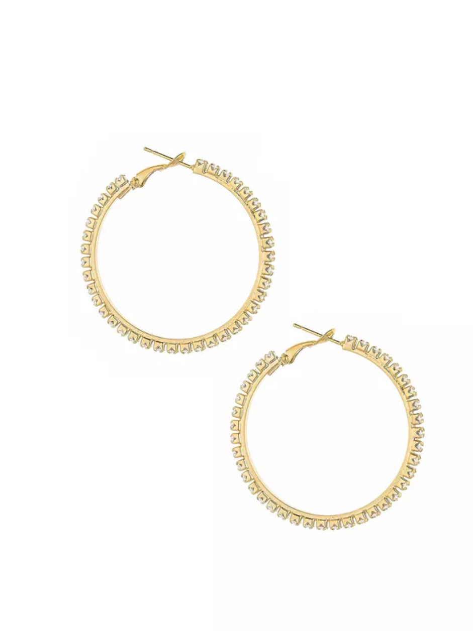 SPOTLIGHT CRYSTAL HOOP EARRINGS