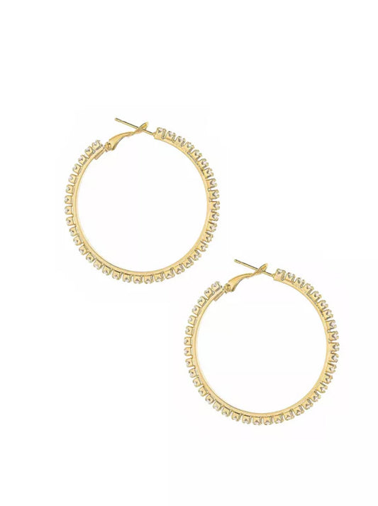 SPOTLIGHT CRYSTAL HOOP EARRINGS