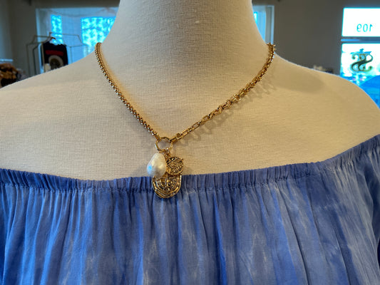 Fresh Water Pearl & Charm Necklace