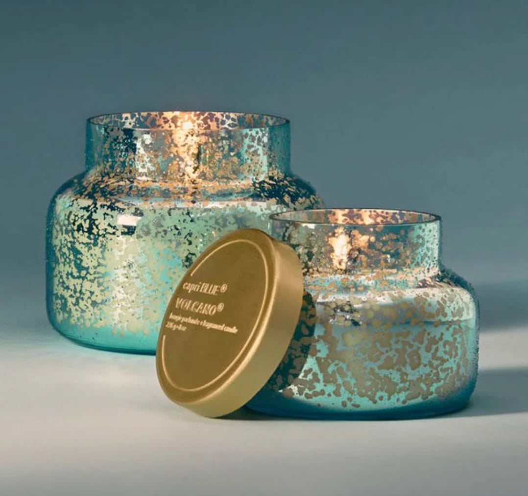 8 OZ. AQUA OPALINE SIGNATURE CANDLES