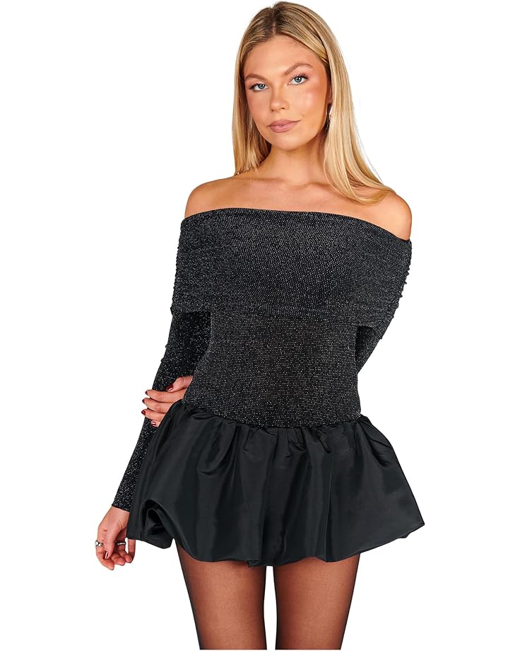 CHARLIZE MINI DRESS BLACK DANCING QUEEN SHINE
