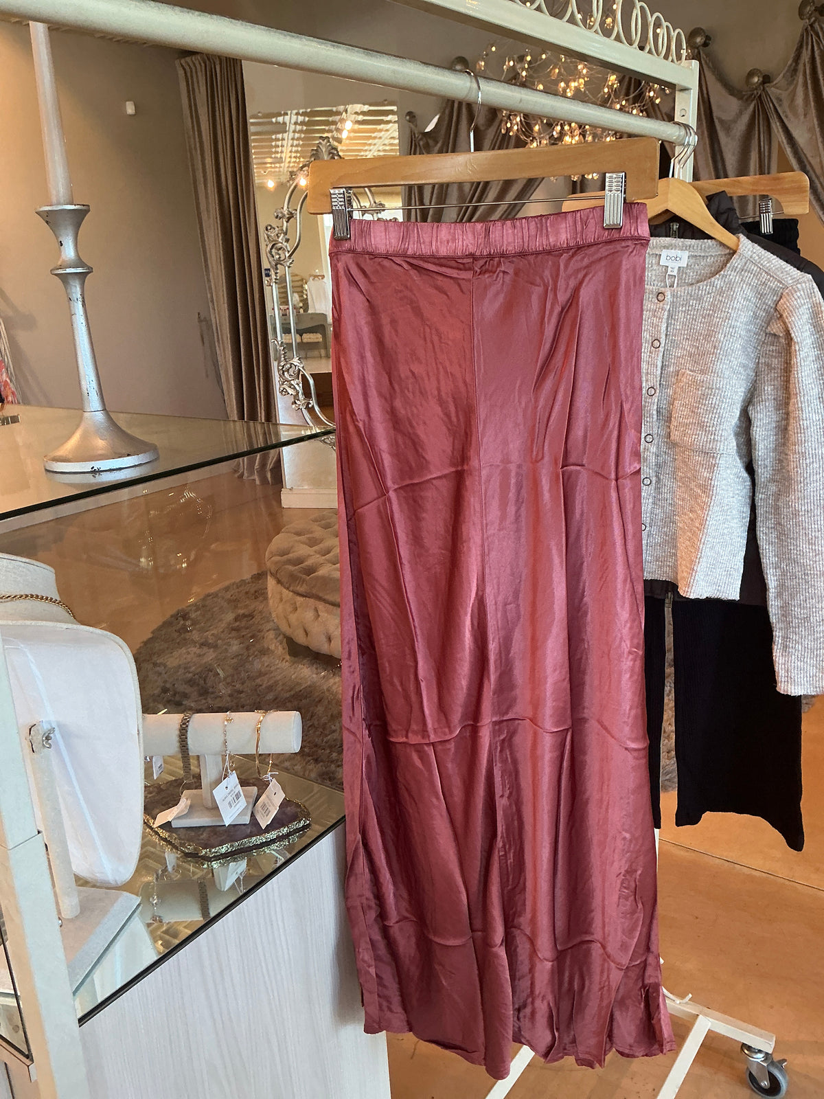 SEAMED BIAS CUT SKIRT