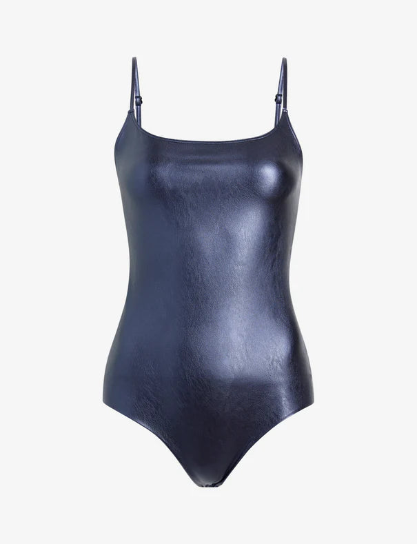 FAUX LEATHER CAMI BODYSUIT