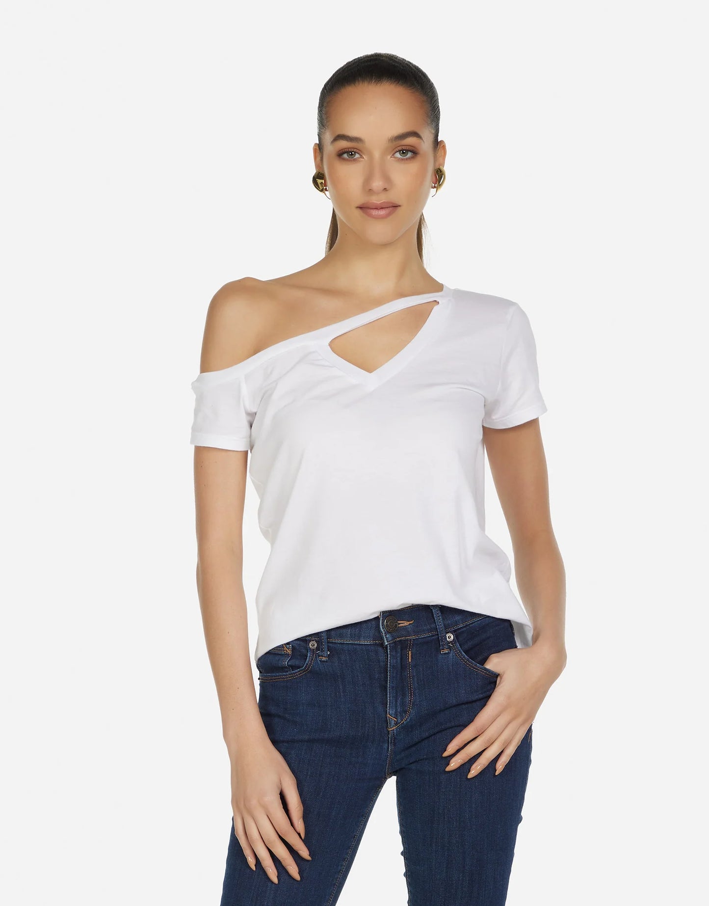 ZIRE-ASYM COLD SHOULDER TEE