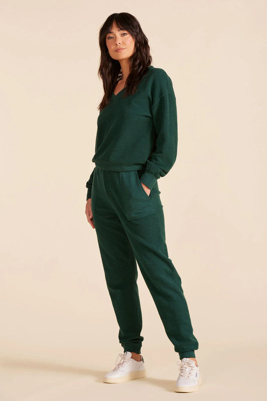 V-NECK BALLOON SLEEVE SWEATSHIRT