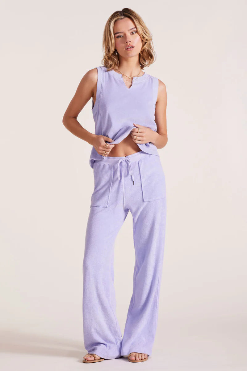Wide Leg Drawcord Ribbed Pant