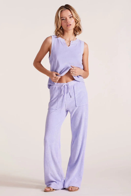 Wide Leg Drawcord Ribbed Pant