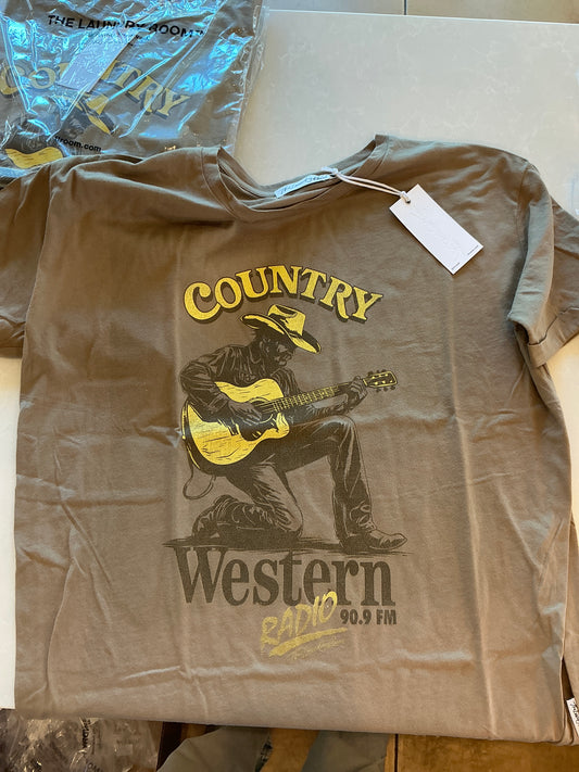 Country Western Radio - Oversized Tee - Camel Gold