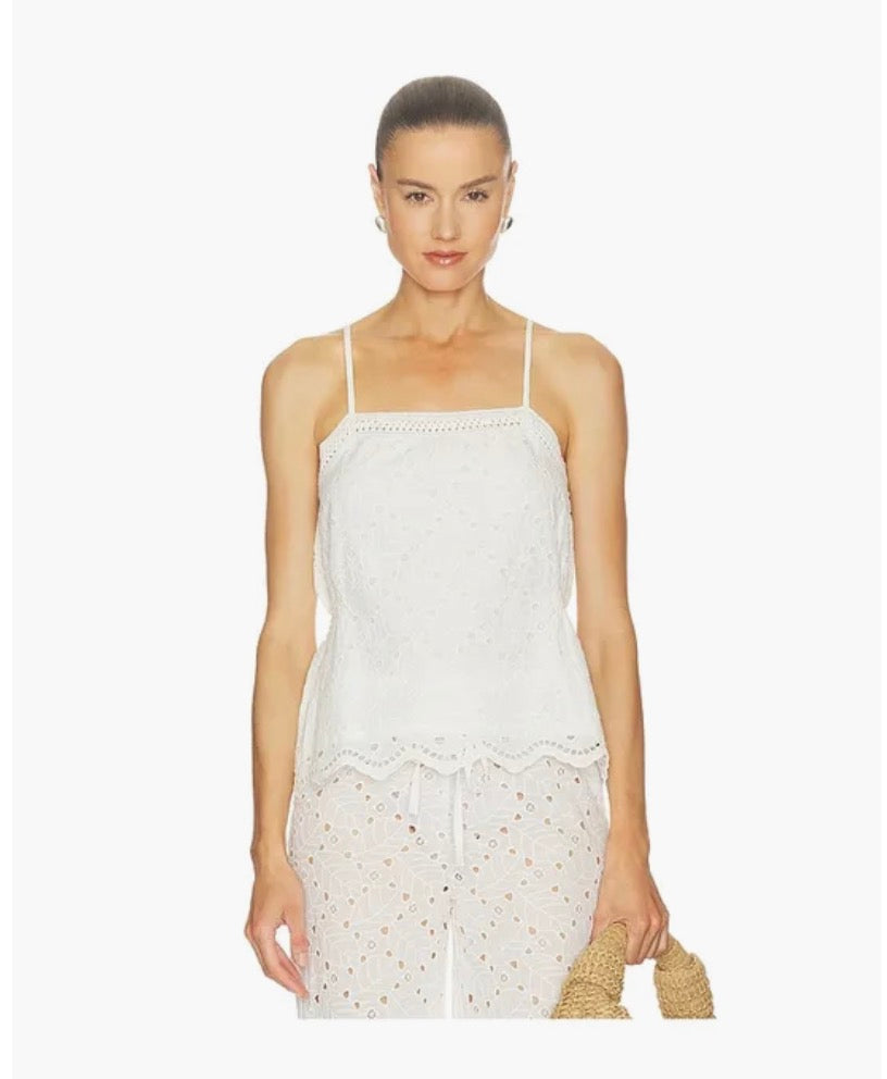 SIDE SMOCKED LACE CAMI