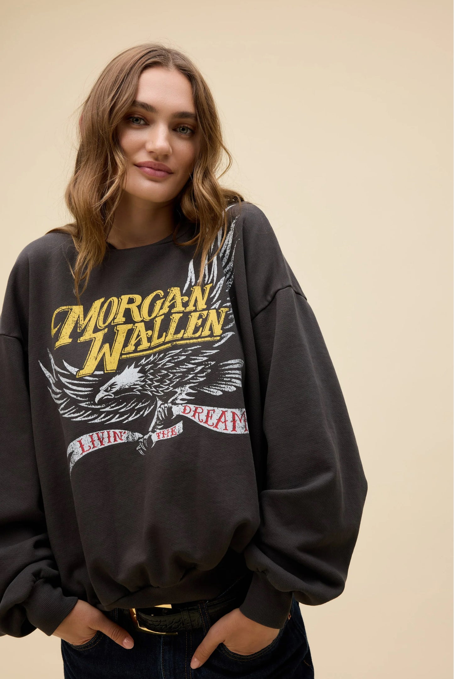 MORGAN WALLEN CLASSIC EAGLE OVERSIZED CREW SWEATSHIRT