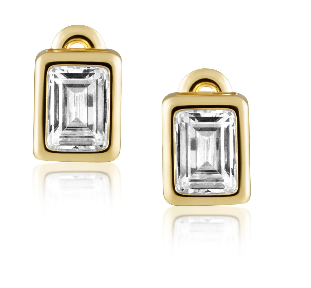 LAUREL BEZEL STUD - GOLD