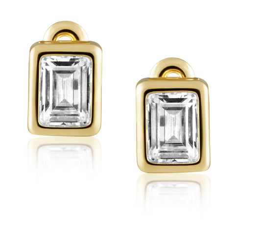 LAUREL BEZEL STUD - GOLD