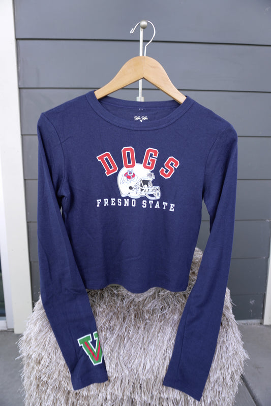 RIBBED LONG SLEEVE DOGS TEE