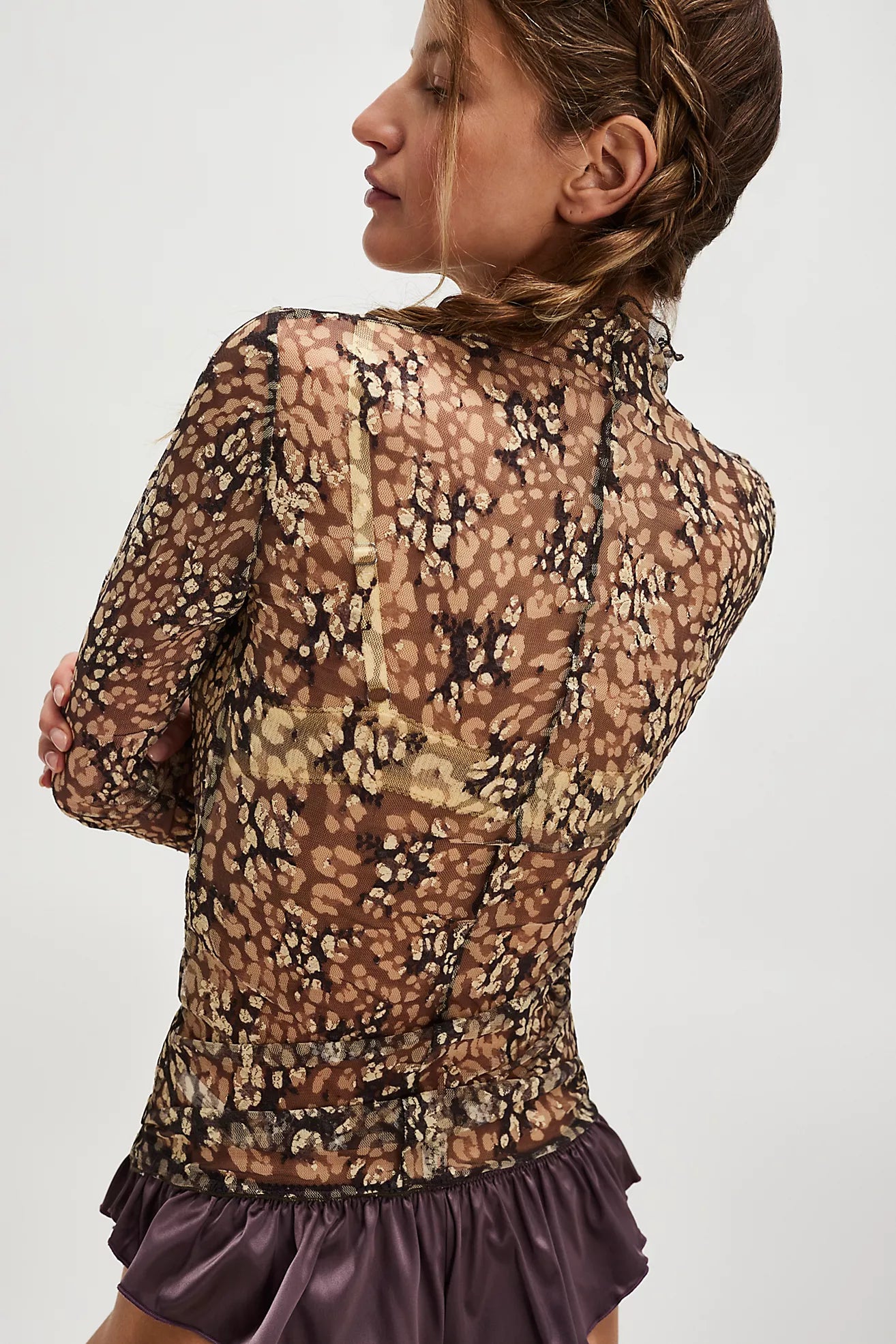 Printed lady lux layering top