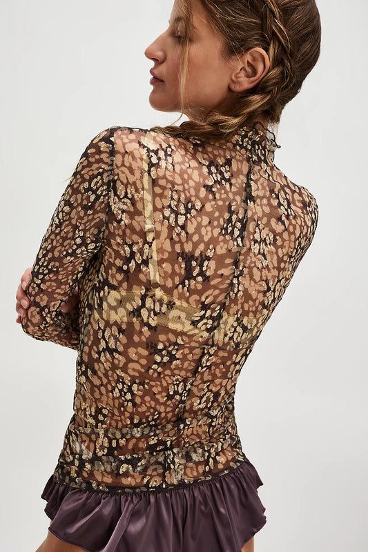 Printed lady lux layering top