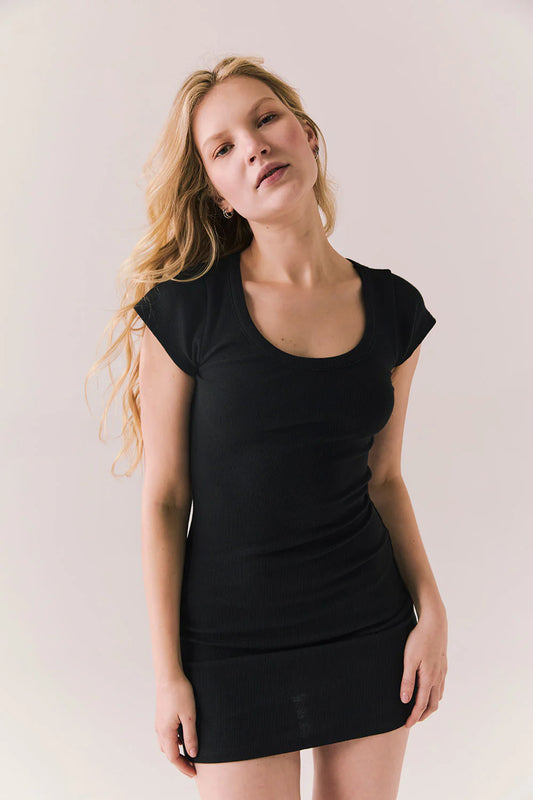 RPET VINTAGE RIB DARTMOUTH MINI DRESS