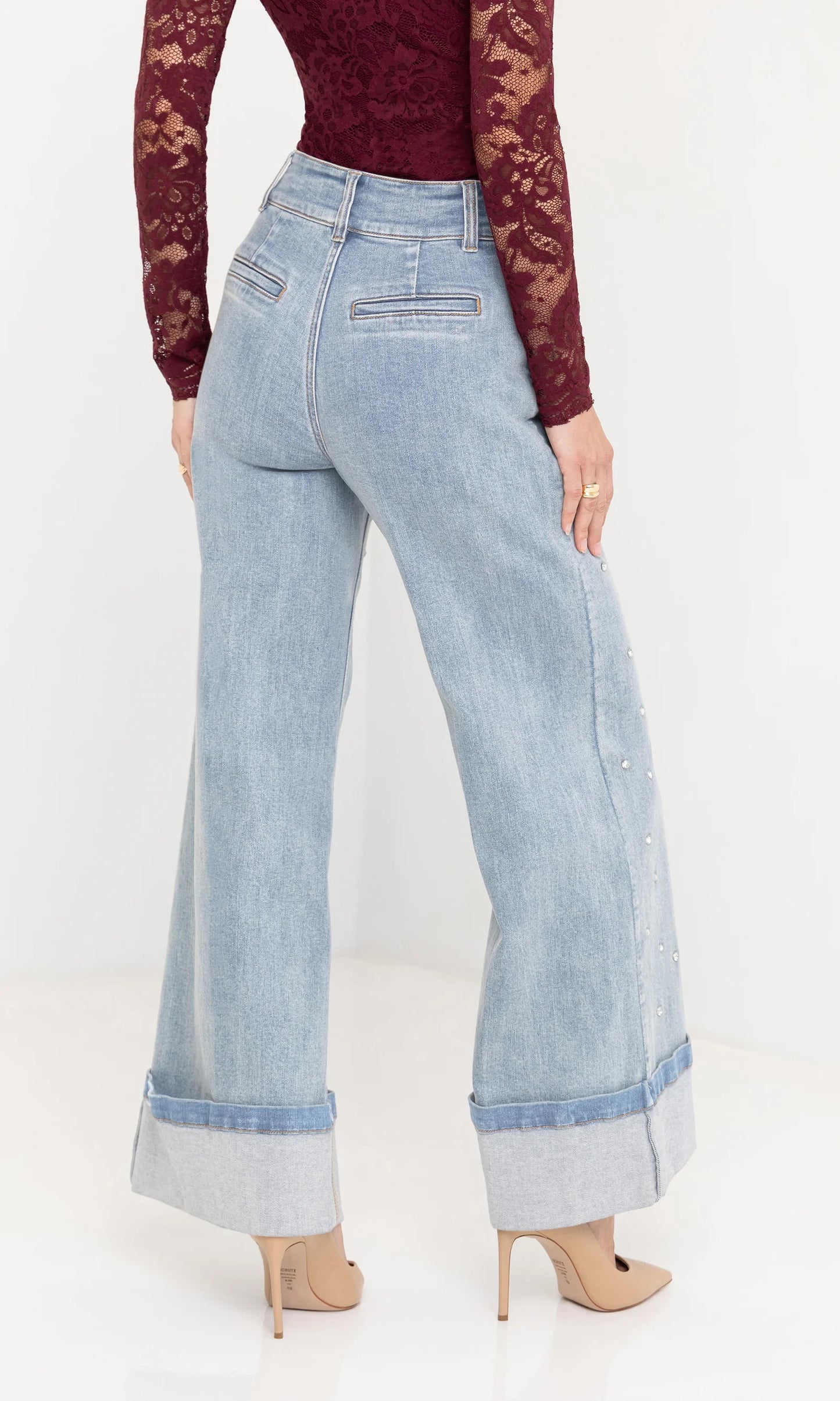 RAQUEL CRYSTAL STUD JEANS