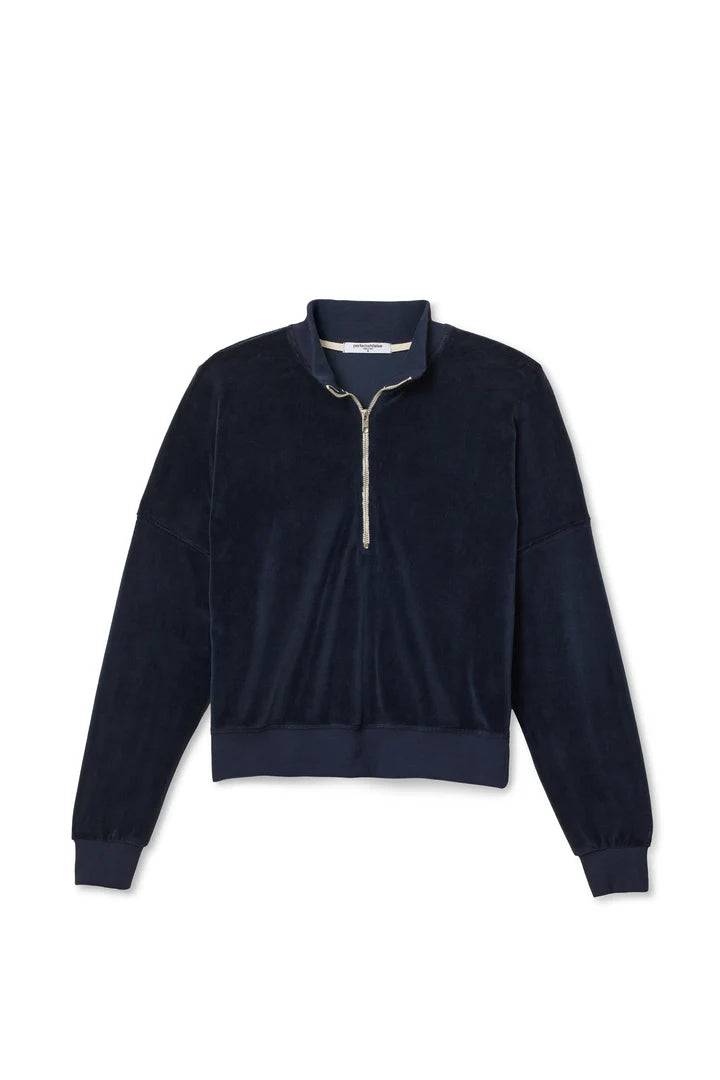 KIVA-VELOUR 3/4 ZIP SWEATSHIRT