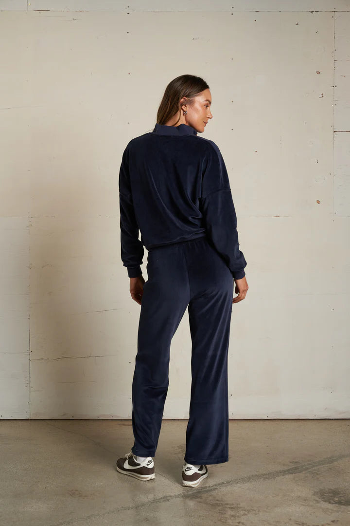 KIVA-VELOUR 3/4 ZIP SWEATSHIRT