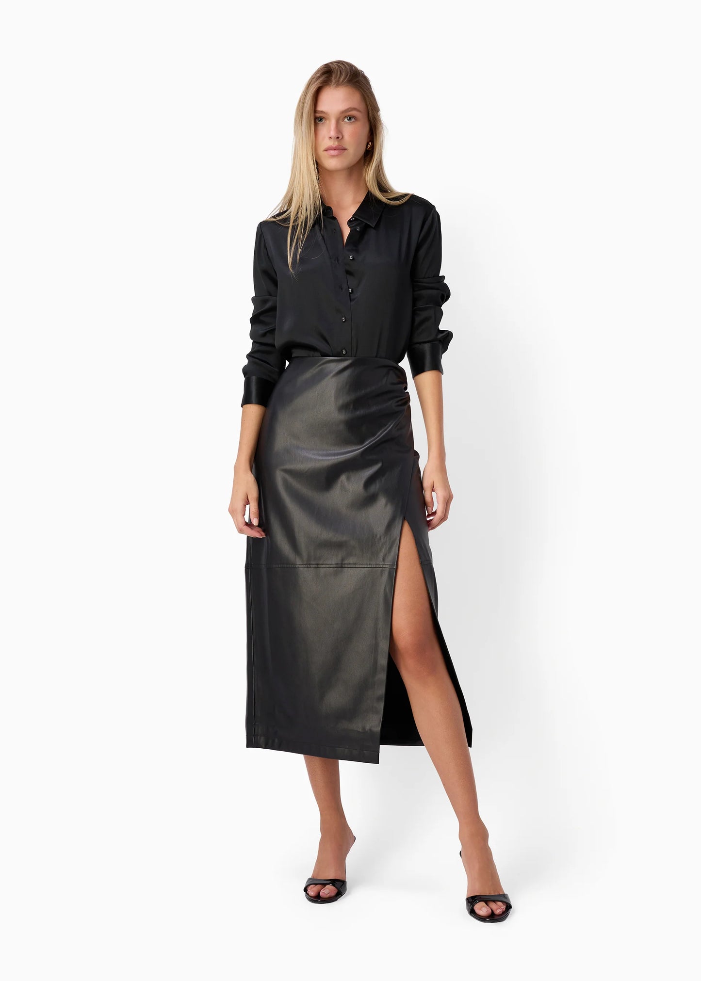 LORENA VEGAN LEATHER SKIRT