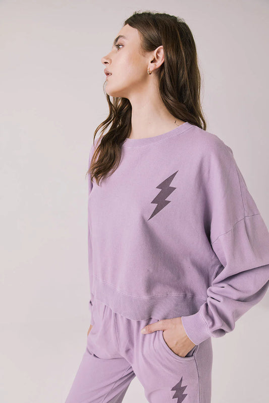 COTTON FLEECE RAMONE PULLOVER, AMETHYST