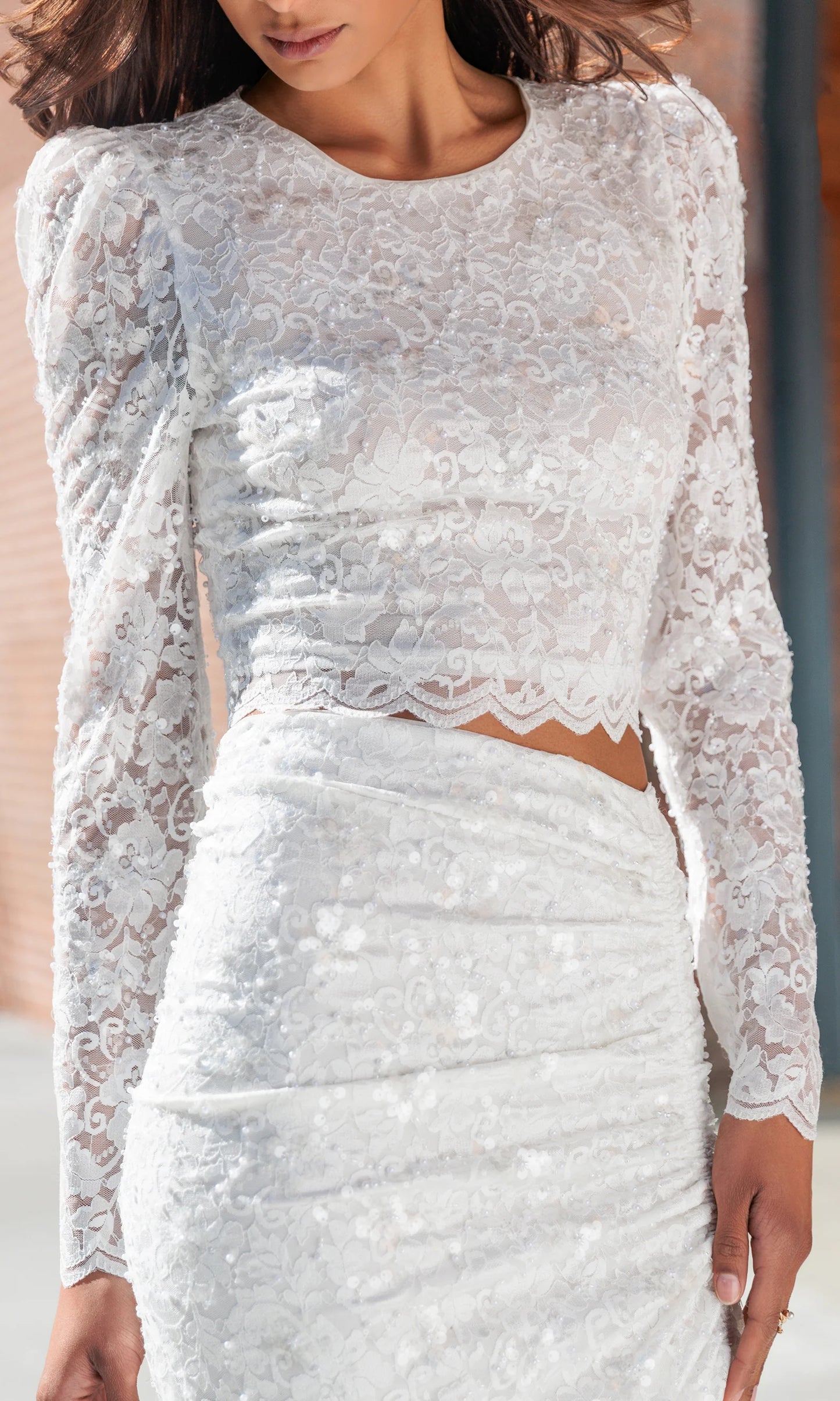 SAFIA SEQUIN LACE TOP