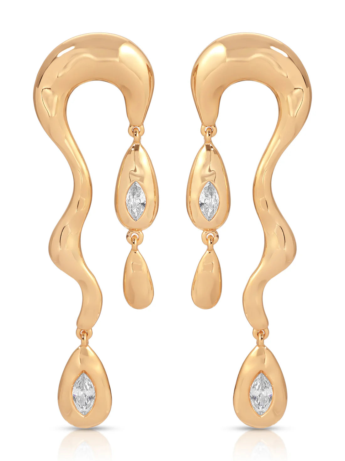 MELTING METAL DANGLE EARRINGS