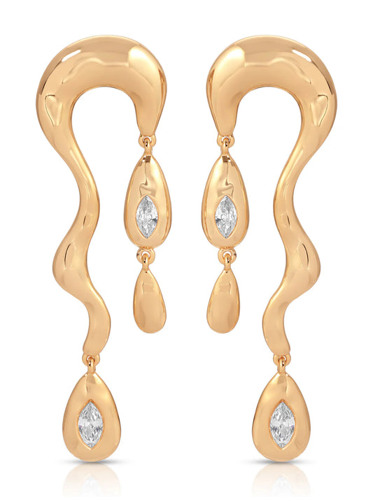 MELTING METAL DANGLE EARRINGS