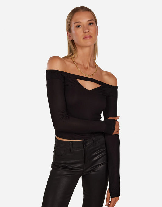 NORBERT- L/S CROP OPEN SHOULDER