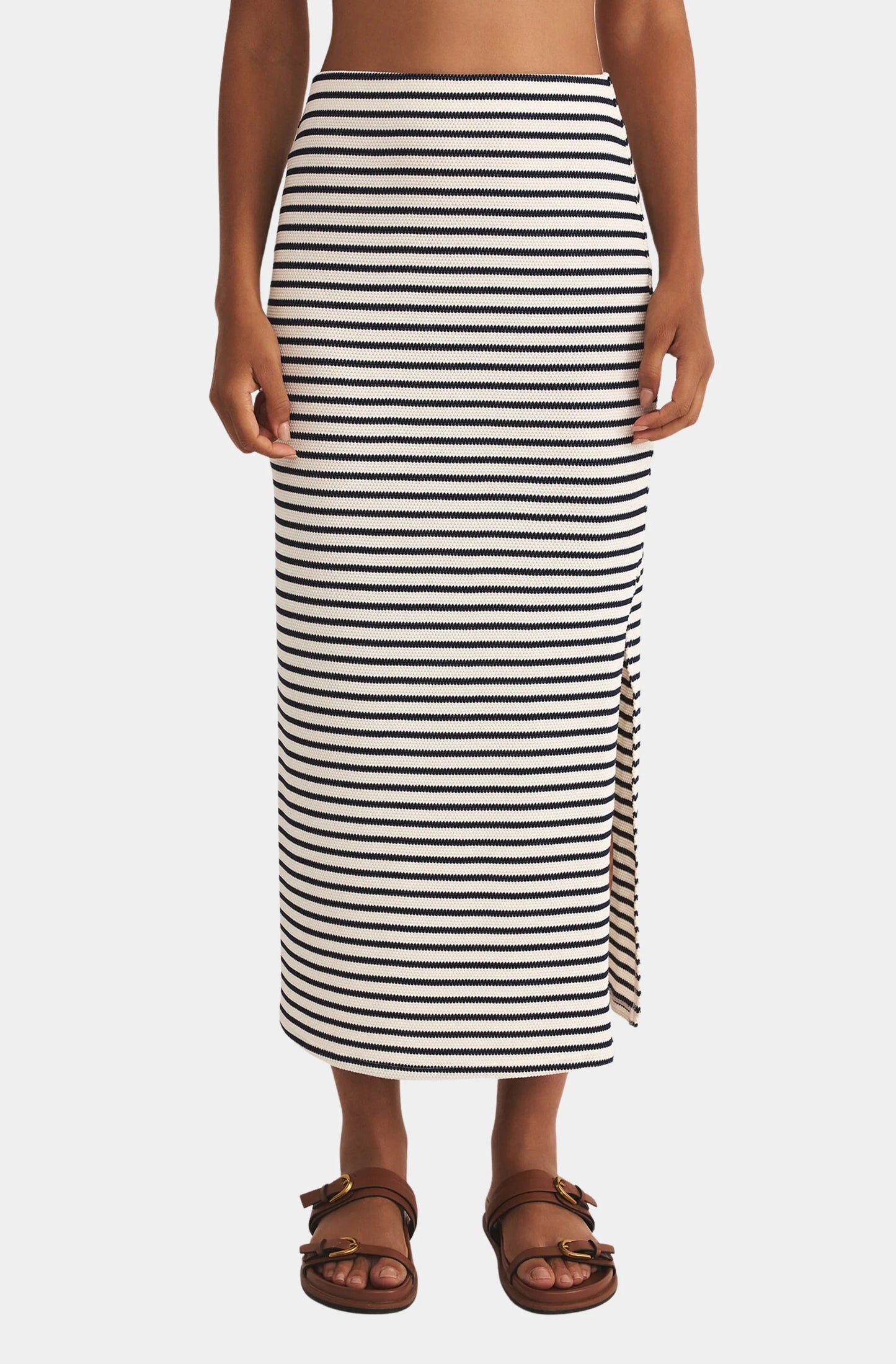 AINSLIE STRIPE MIDI SKIRT