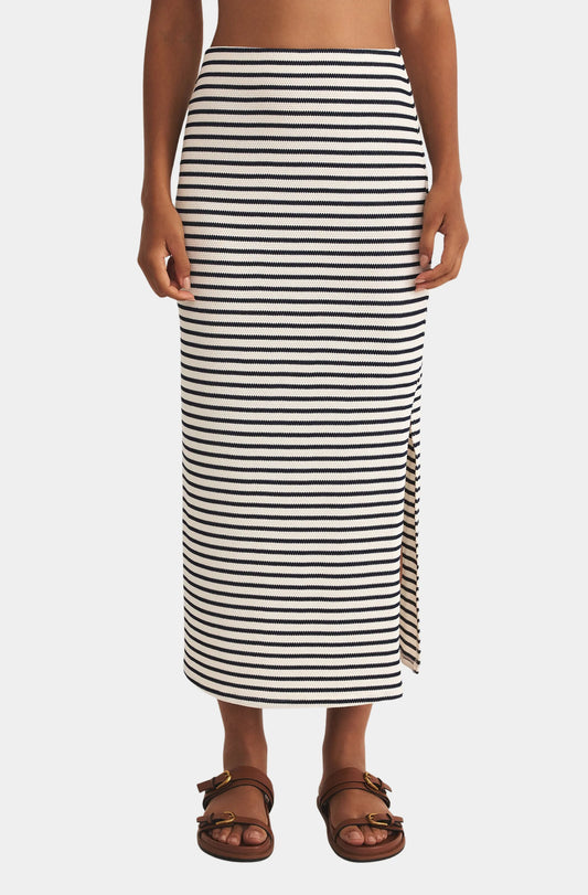 AINSLIE STRIPE MIDI SKIRT