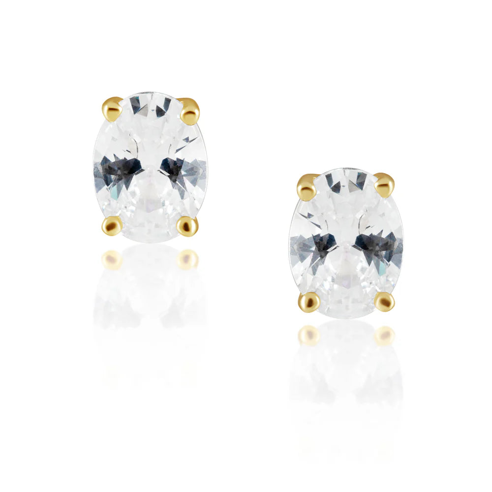 OVAL CUT STUDS-GOLD