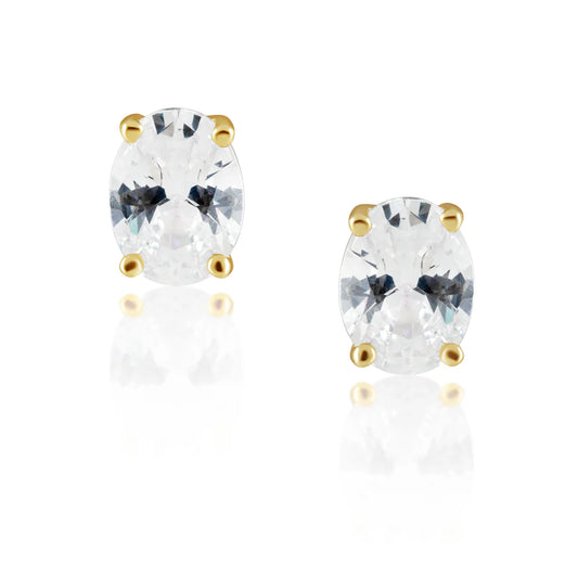 OVAL CUT STUDS-GOLD