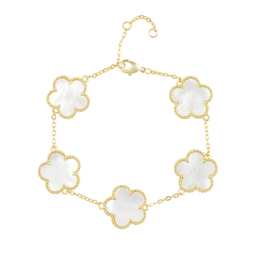 ADELINE CLOVER BRACELET-PEARL